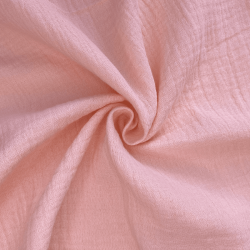 Ткань Муслин Жатый, цвет Нежно-Розовый (на отрез)  в Звенигороде