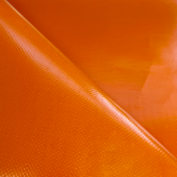 Ткань ПВХ 450 гр/м2, Оранжевый (Ширина 160см), на отрез  в Звенигороде