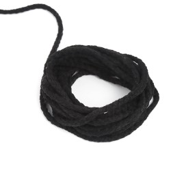 Шнур для одежды тип 2, цвет Чёрный (плетено-вязаный/полиэфир)  в Звенигороде